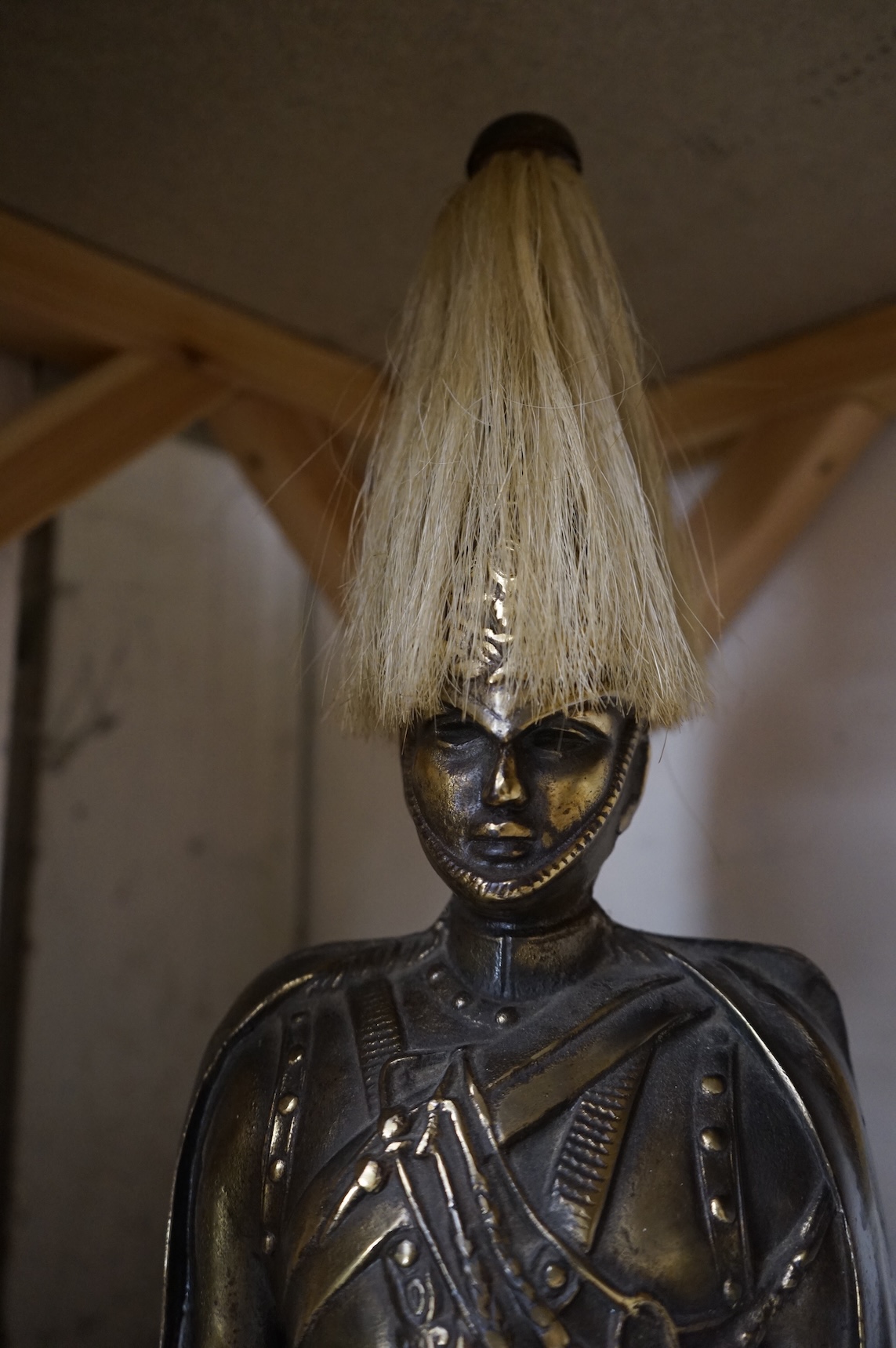 A brass 'Guardsman' fireside companion stand, 78cm